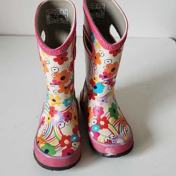 BOGS | Rain boots Rainbow Flower Kids Sz 8 - Picture 3 of 6